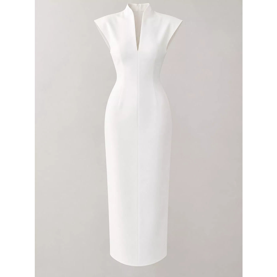 Slit Sleeveless Bodycon Midi Dress Apparel and Accessories