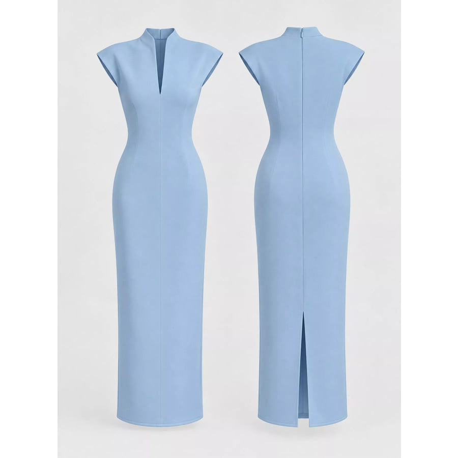 Slit Sleeveless Bodycon Midi Dress Apparel and Accessories