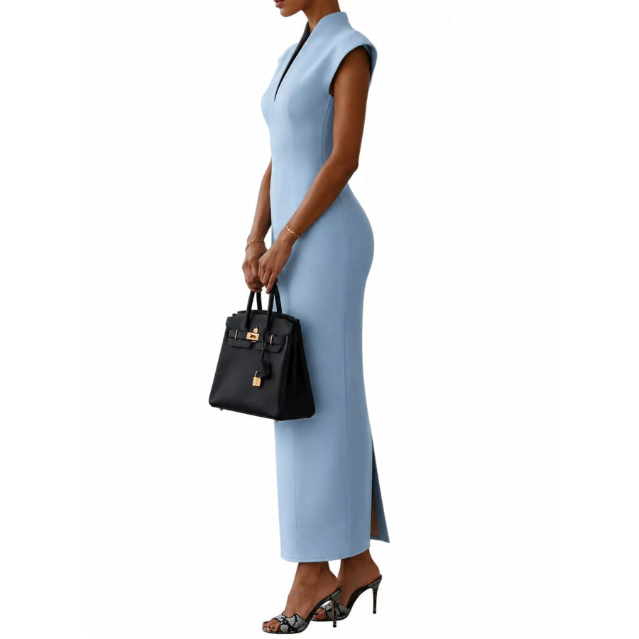 Slit Sleeveless Bodycon Midi Dress Apparel and Accessories