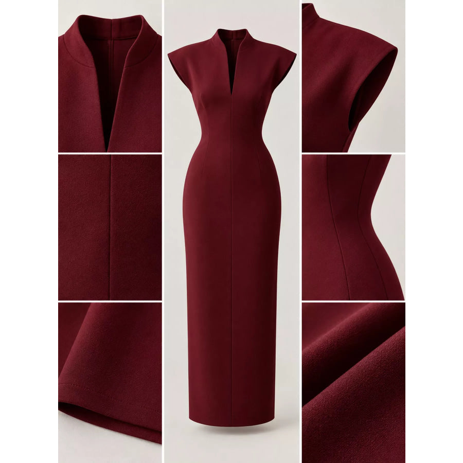 Slit Sleeveless Bodycon Midi Dress Apparel and Accessories
