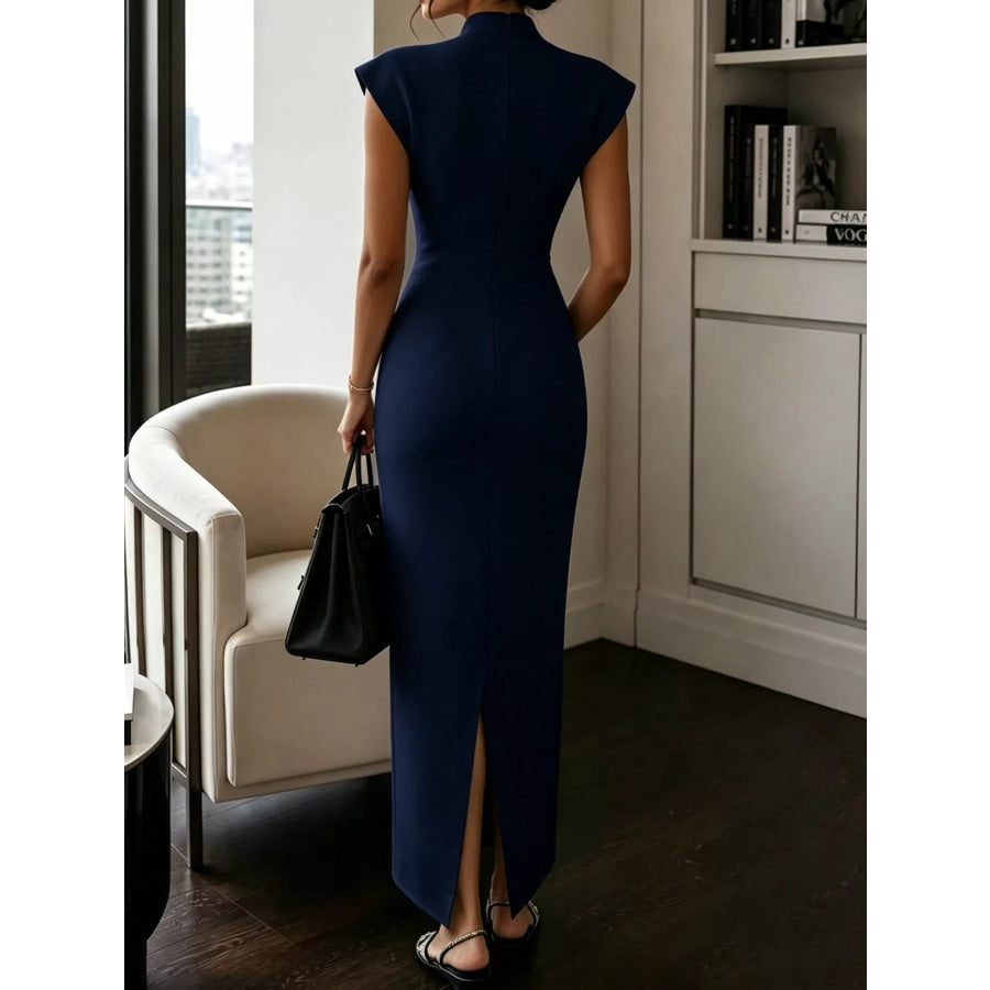 Slit Sleeveless Bodycon Midi Dress Apparel and Accessories
