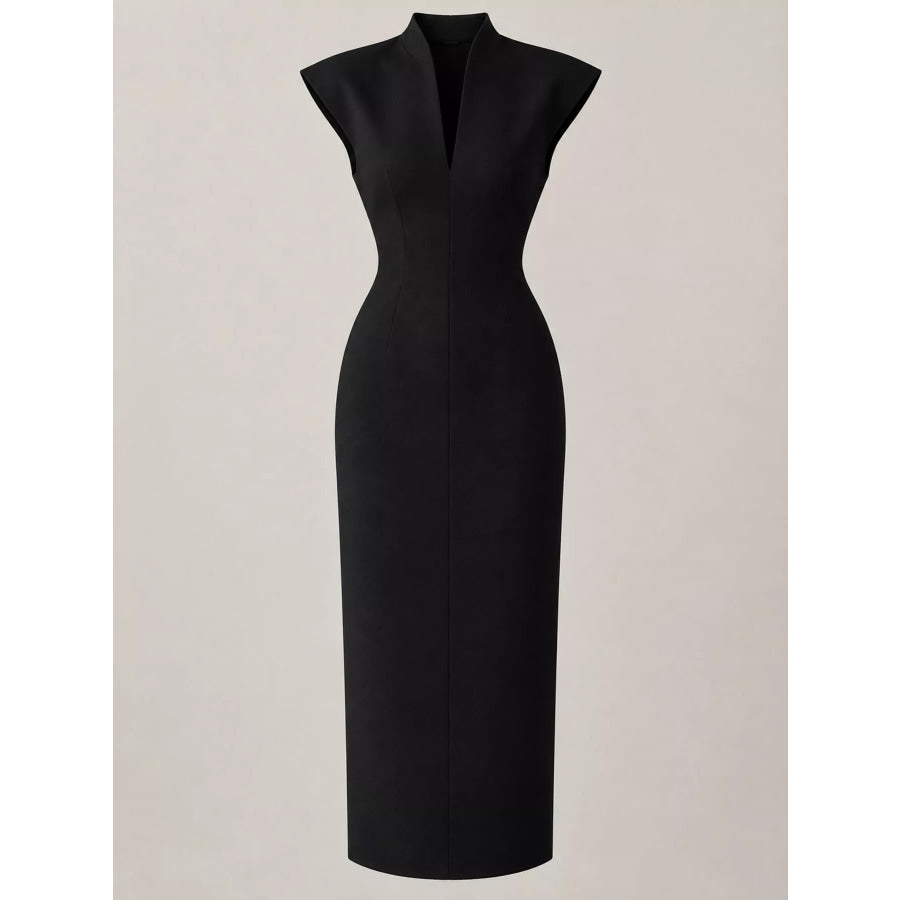 Slit Sleeveless Bodycon Midi Dress Apparel and Accessories