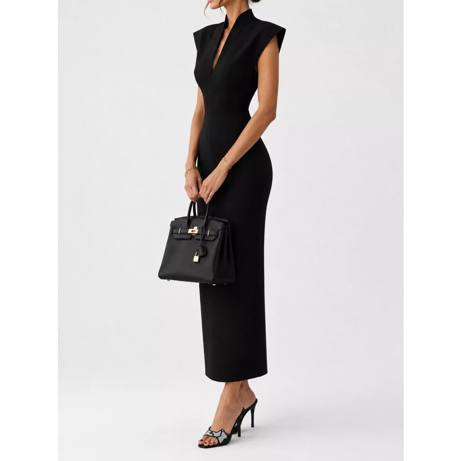 Slit Sleeveless Bodycon Midi Dress Apparel and Accessories