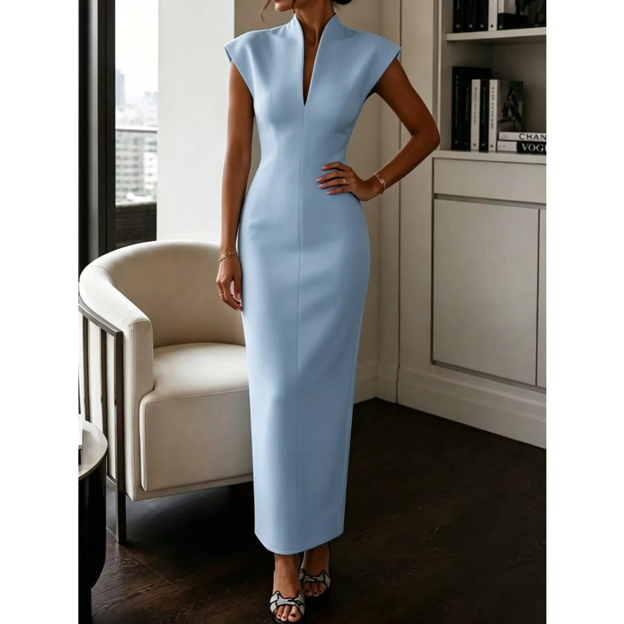 Slit Sleeveless Bodycon Midi Dress Apparel and Accessories