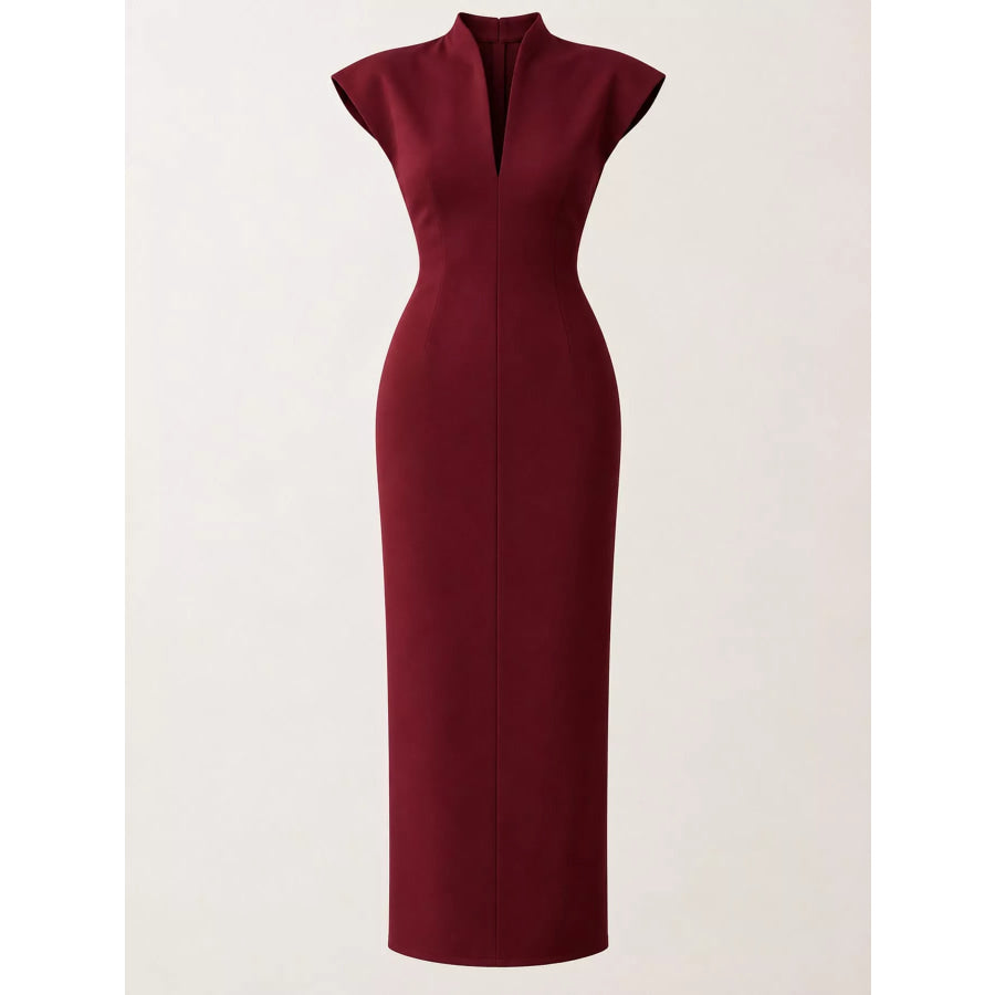 Slit Sleeveless Bodycon Midi Dress Apparel and Accessories