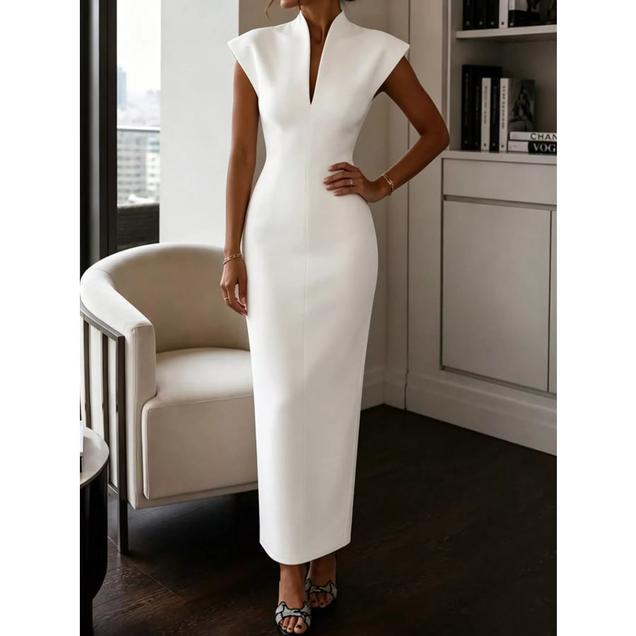 Slit Sleeveless Bodycon Midi Dress Apparel and Accessories