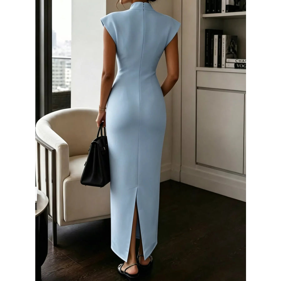 Slit Sleeveless Bodycon Midi Dress Apparel and Accessories