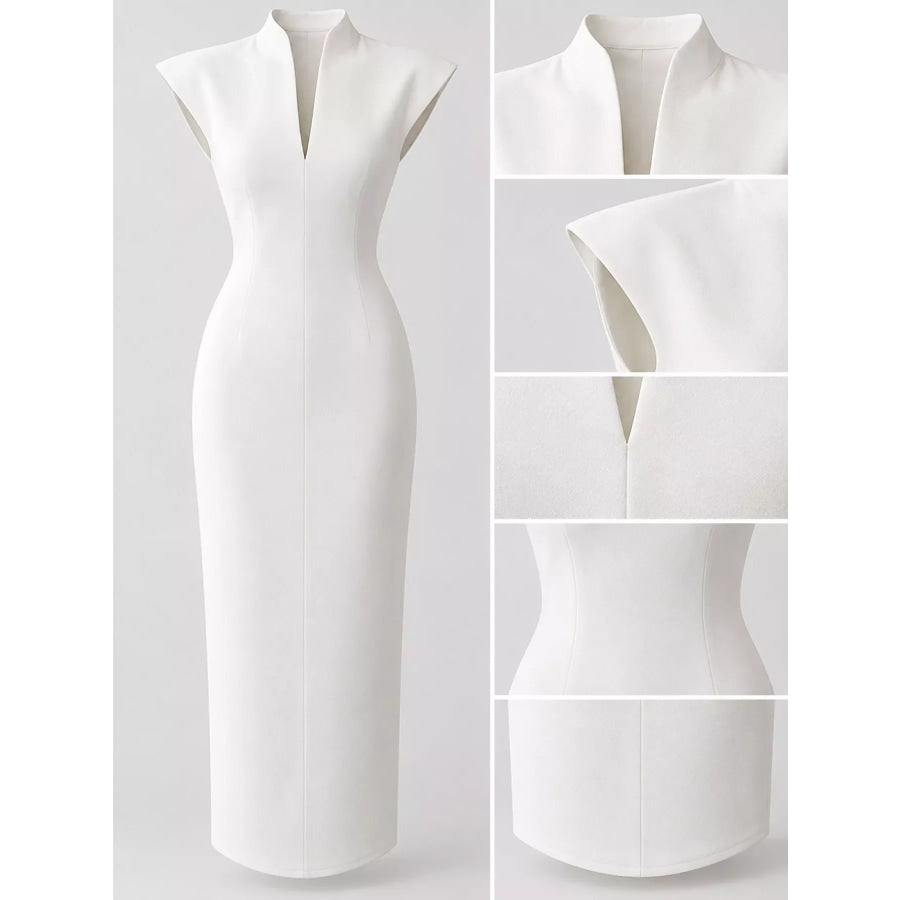 Slit Sleeveless Bodycon Midi Dress Apparel and Accessories
