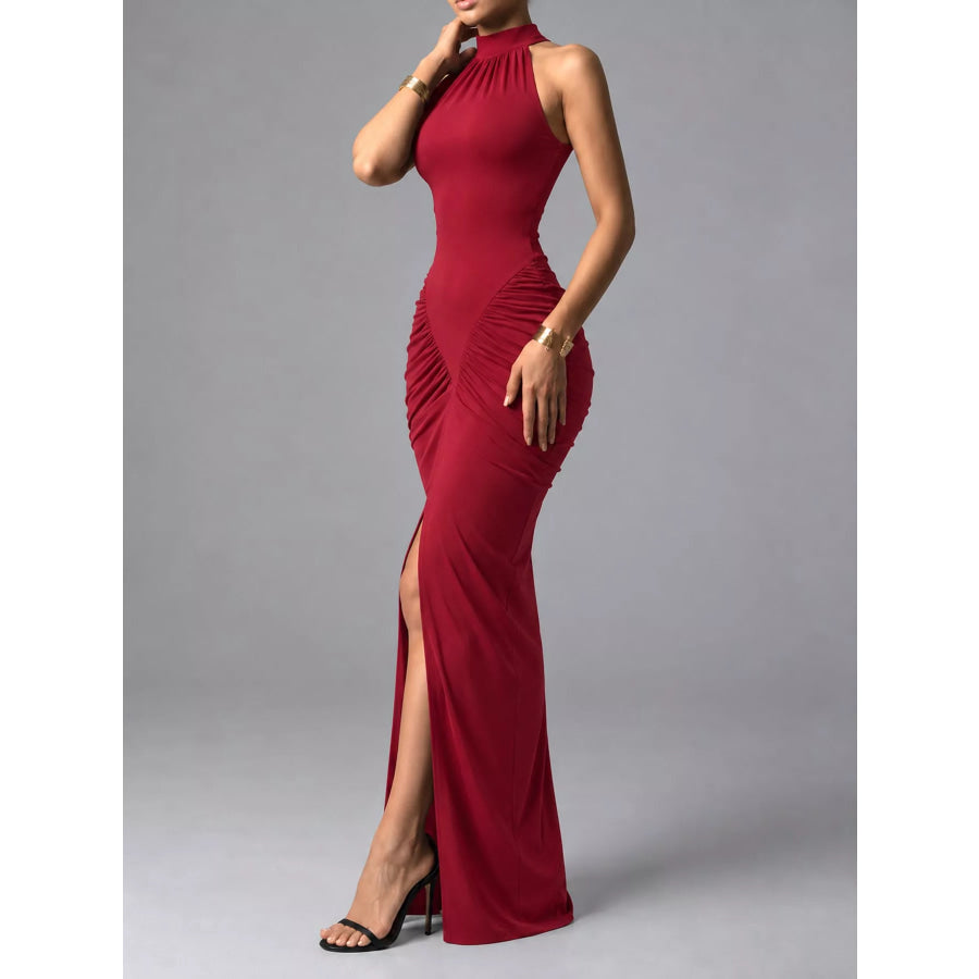 Slit Sleeveless Maxi Dress Apparel and Accessories