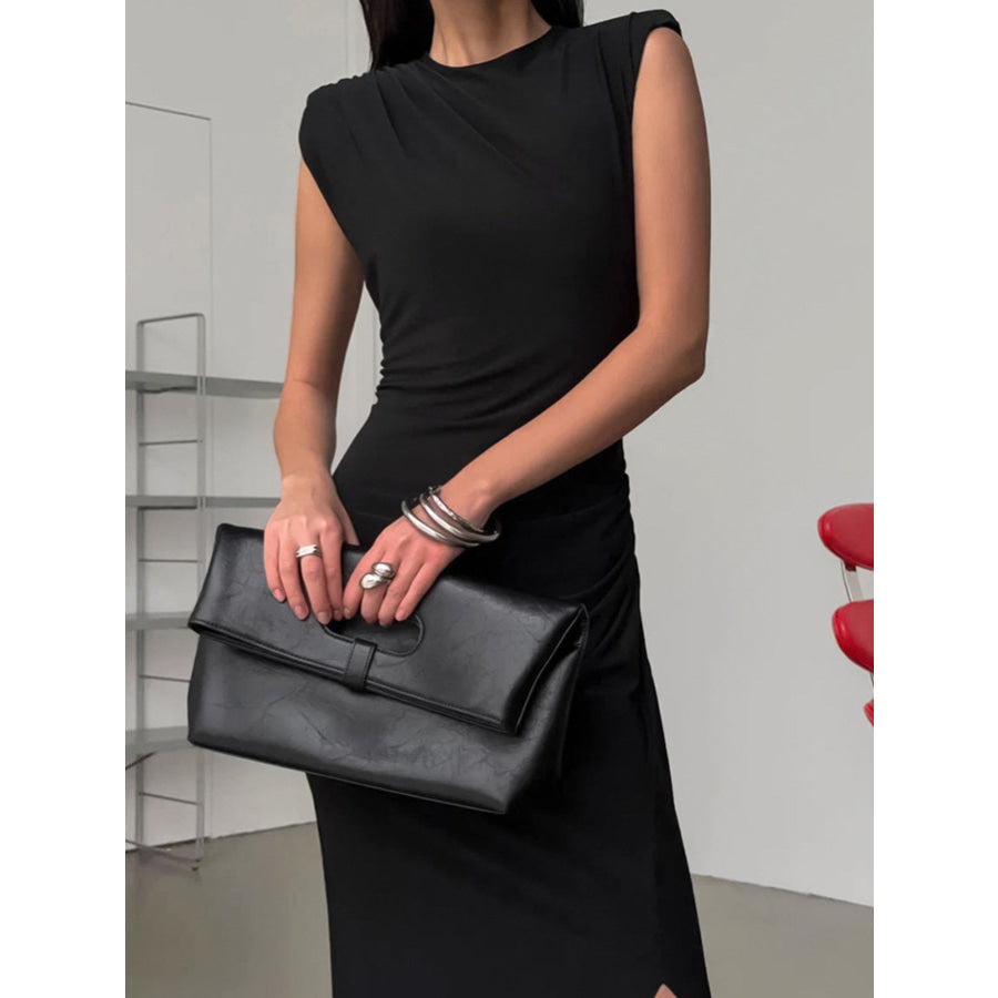 Slit Sleeveless Round Neck Maxi Dress Apparel and Accessories