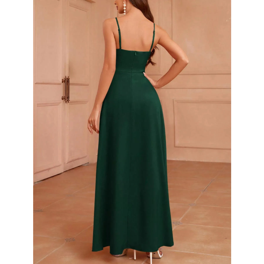 Slit Spaghetti Strap Maxi Dress Apparel and Accessories