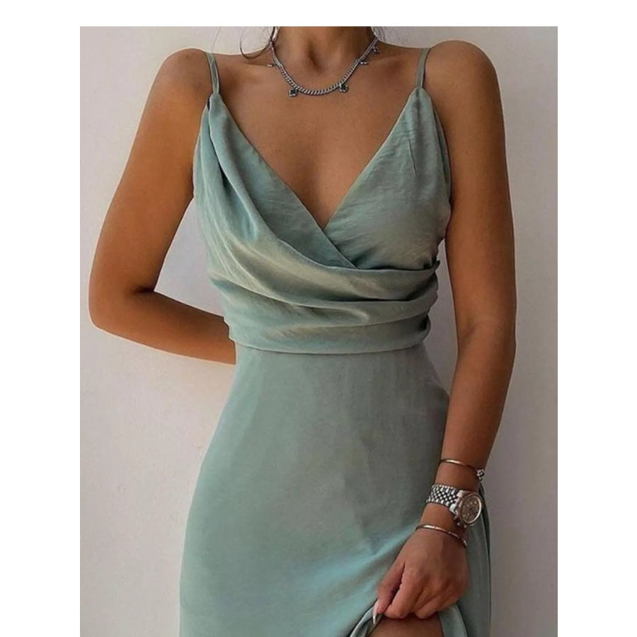Slit Spaghetti Strap Maxi Dress Apparel and Accessories