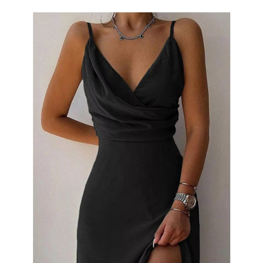 Slit Spaghetti Strap Maxi Dress Apparel and Accessories