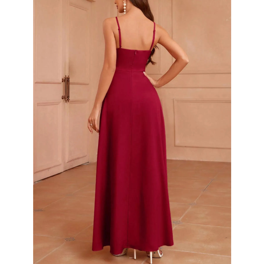 Slit Spaghetti Strap Maxi Dress Apparel and Accessories