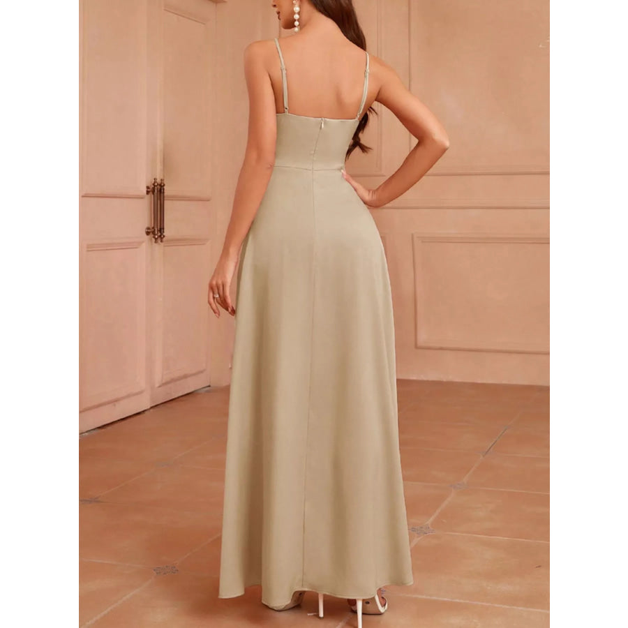 Slit Spaghetti Strap Maxi Dress Apparel and Accessories