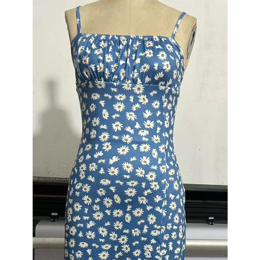 Slit Spaghetti Strap Midi Dress Apparel and Accessories