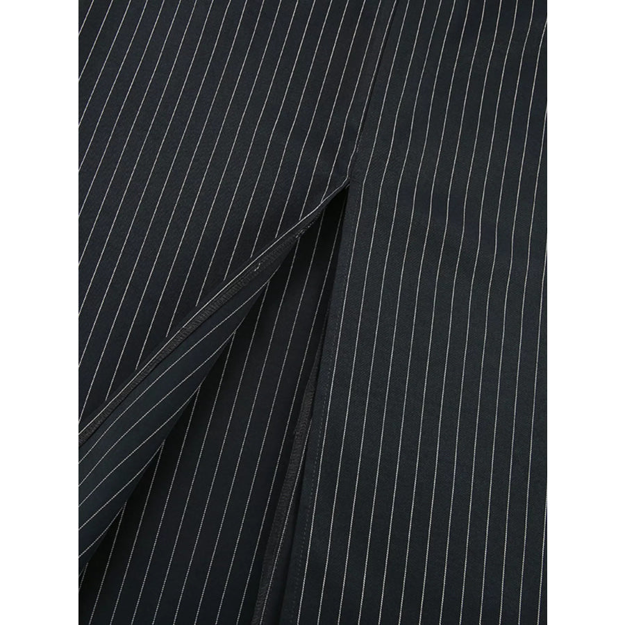 Slit Striped Maxi Skirt Apparel and Accessories