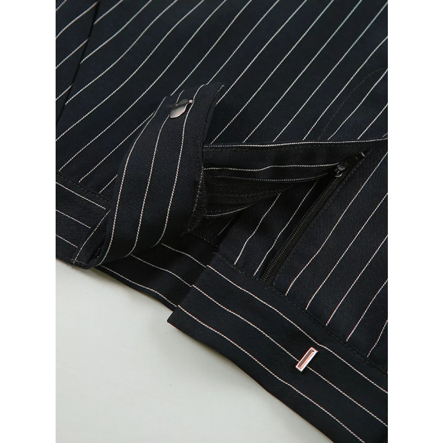 Slit Striped Maxi Skirt Apparel and Accessories