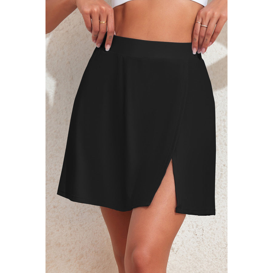 Slit Swim Skort with Pockets Apparel and Accessories