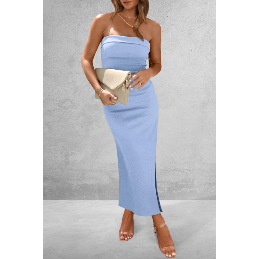 Slit Tube Midi Dress Apparel and Accessories