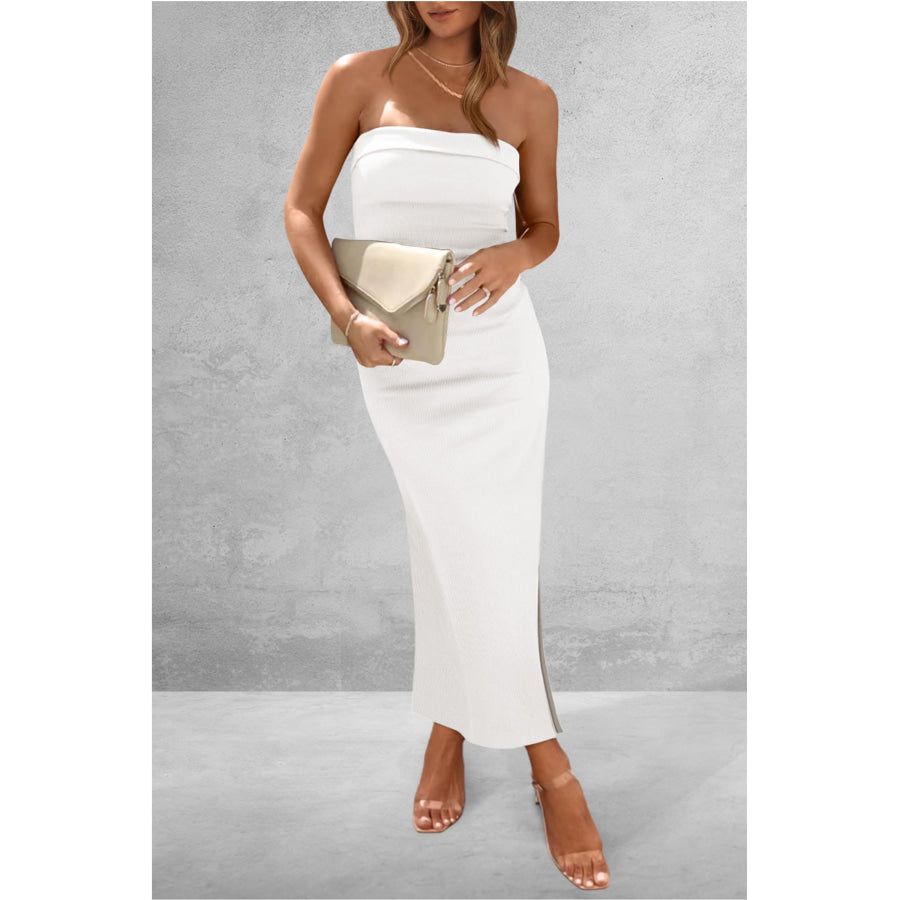 Slit Tube Midi Dress Apparel and Accessories