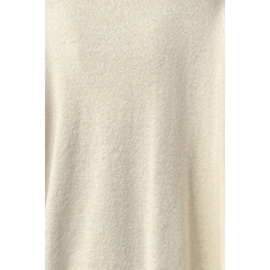 Slit V-Neck Dropped Shoulder Sweater Clothing