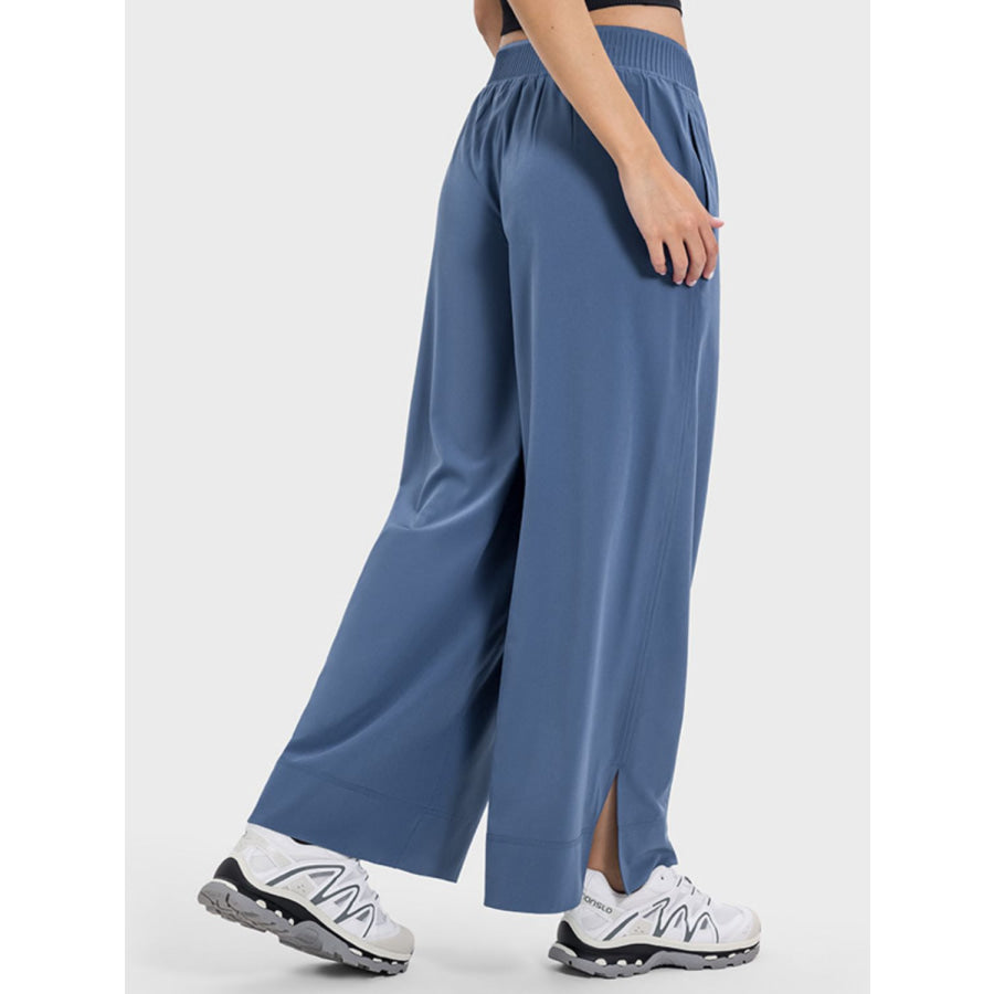 Slit Wide Leg Active Pants Apparel and Accessories