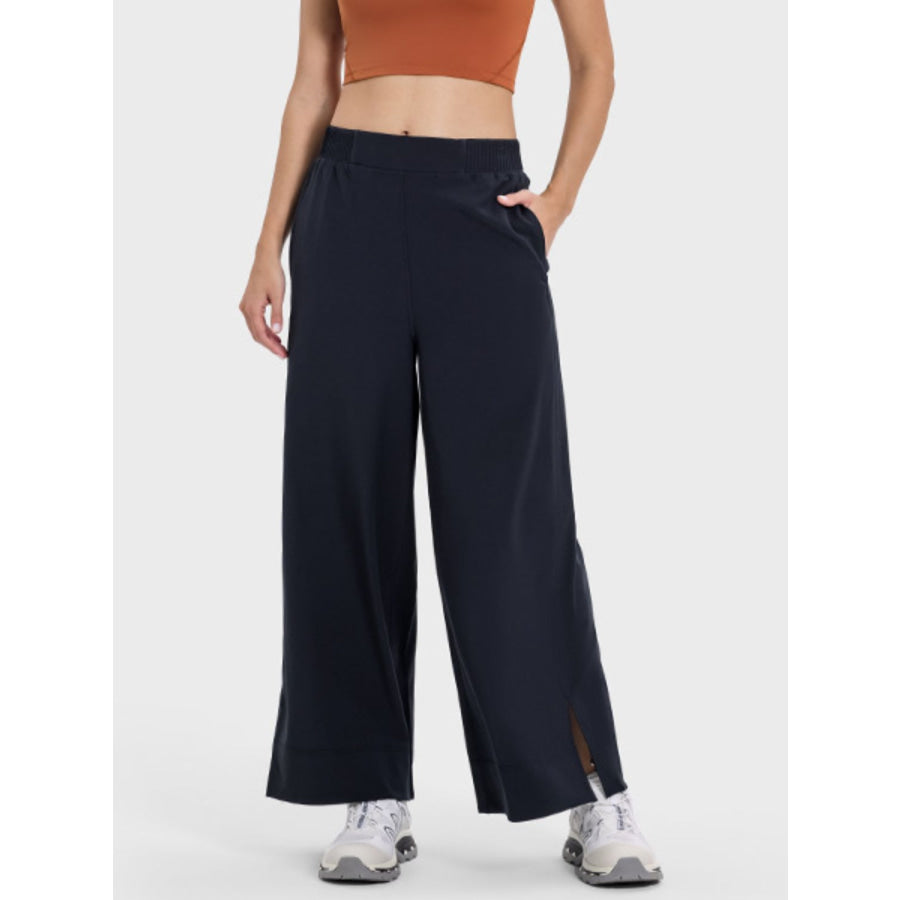 Slit Wide Leg Active Pants Apparel and Accessories