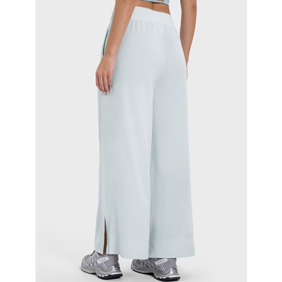 Slit Wide Leg Active Pants Apparel and Accessories