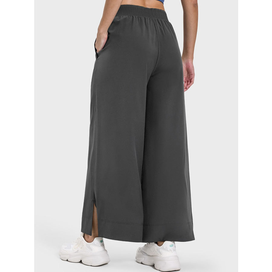 Slit Wide Leg Active Pants Apparel and Accessories