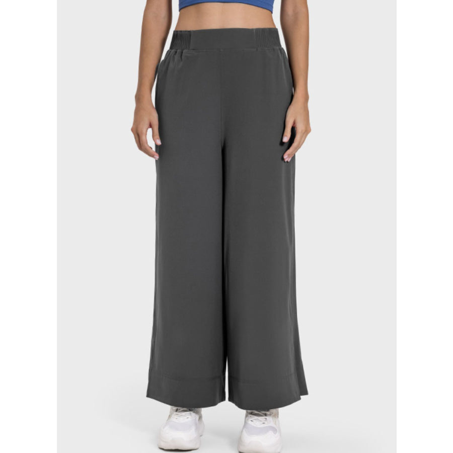 Slit Wide Leg Active Pants Apparel and Accessories