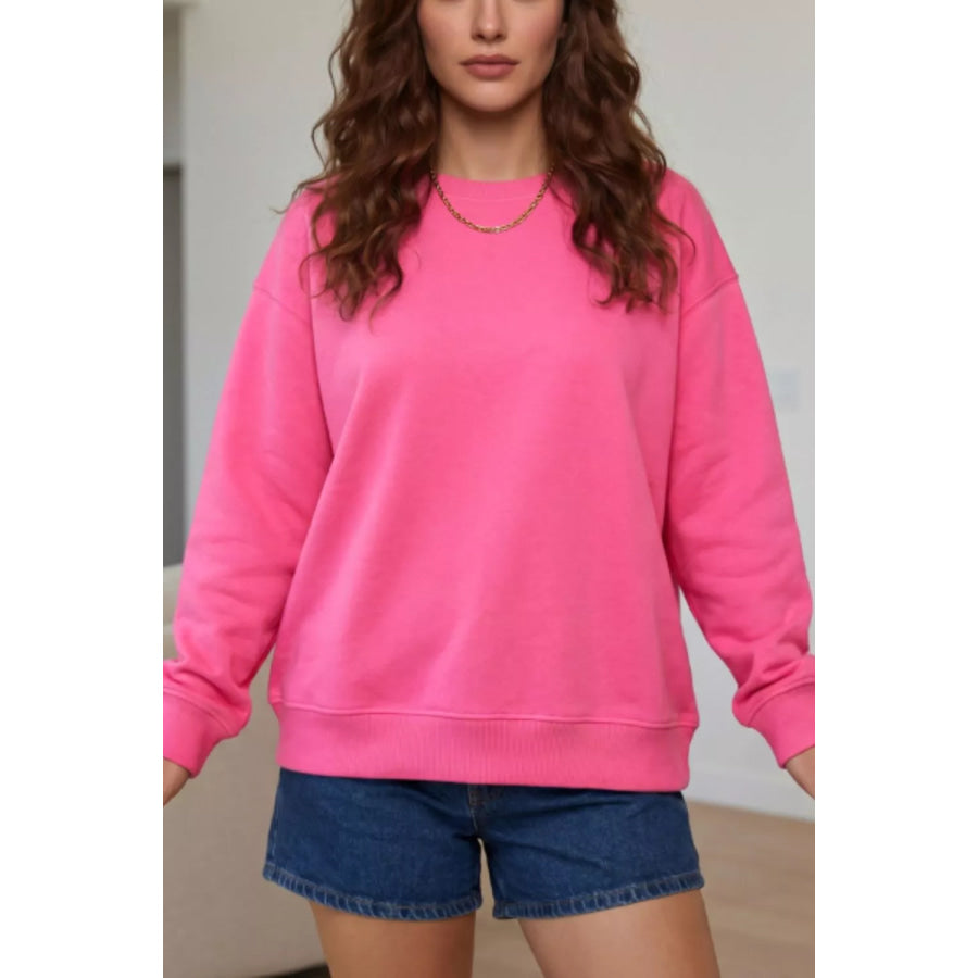 Slogan Print Round Neck Long Sleeve Sweatshirt Apparel and Accessories