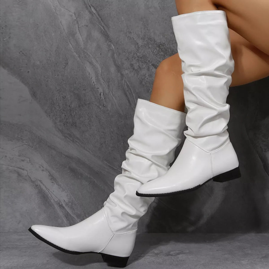 Slouchy Block Heel Boots footwear