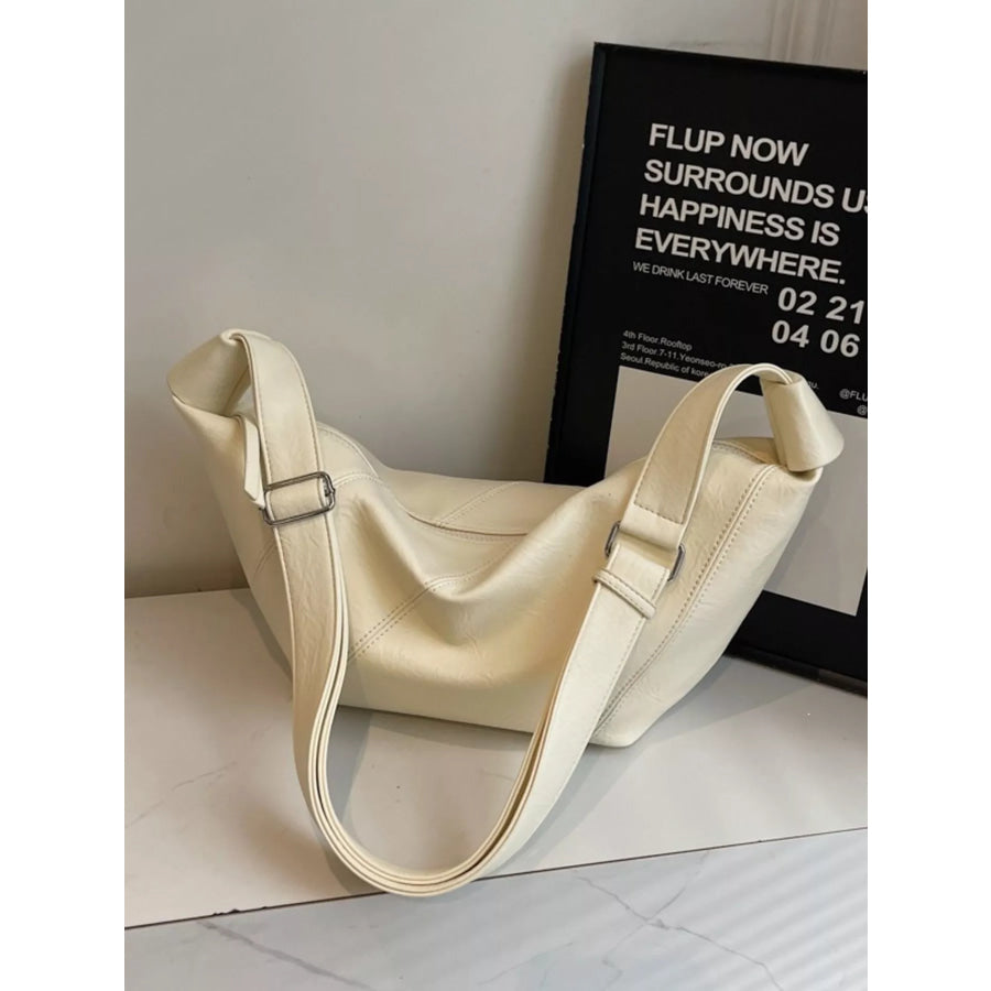 Slouchy Crossbody Bag with Adjustable Strap Off-white / onesize Apparel and Accessories
