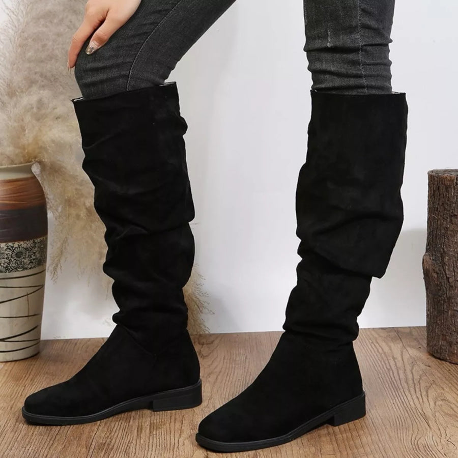 Slouchy Knee High Boots Apparel and Accessories