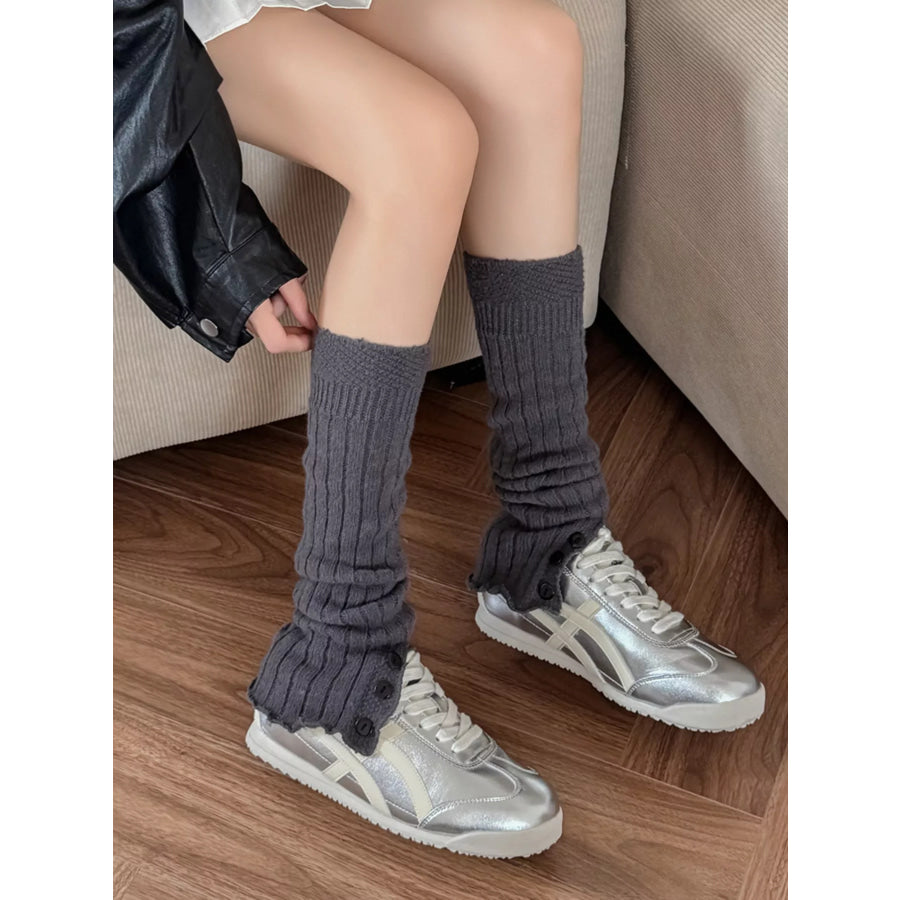 Slouchy Knit Leg Warmers Dark Gray / One Size Apparel and Accessories
