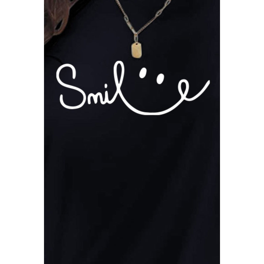 SMILE Round Neck Short Sleeve T-Shirt Apparel and Accessories