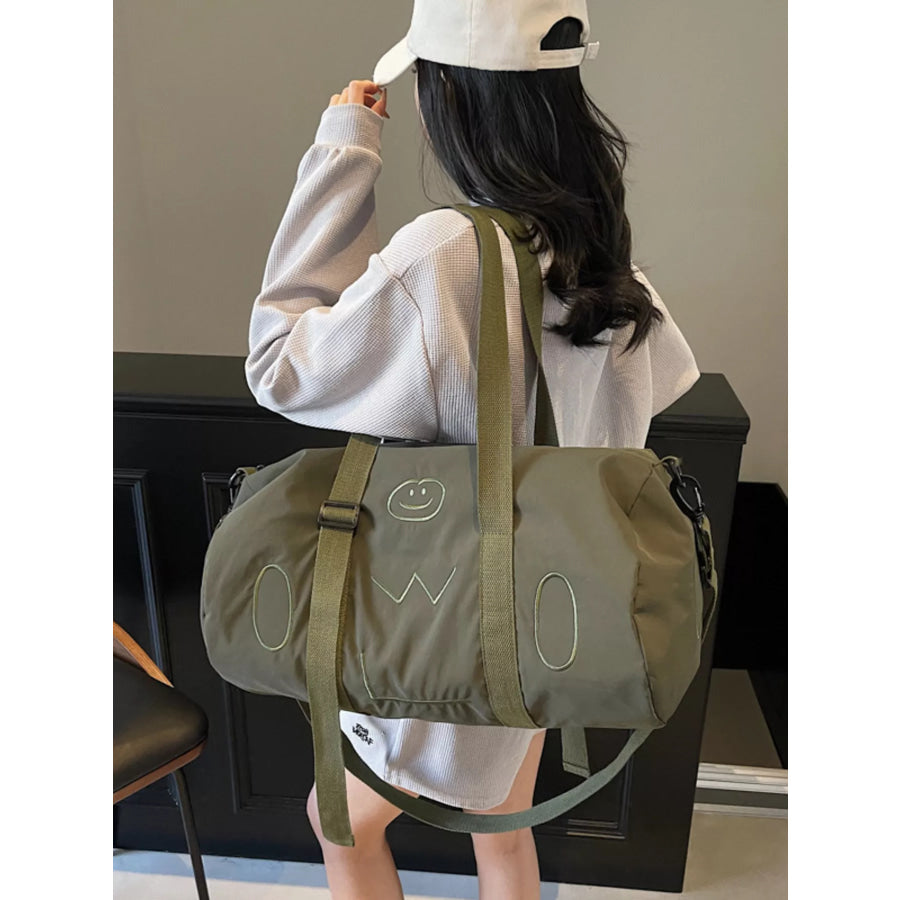 Smiley Face Duffle Bag Green / onesize Apparel and Accessories