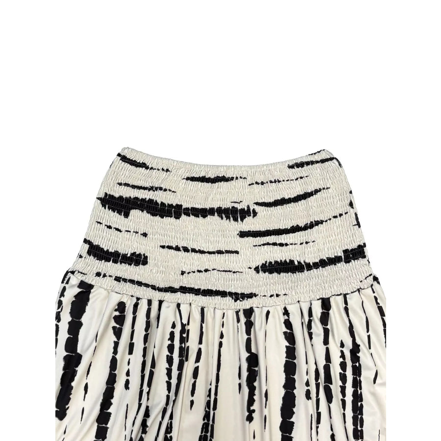 Smocked Asymmetrical Hem Skirt Apparel and Accessories
