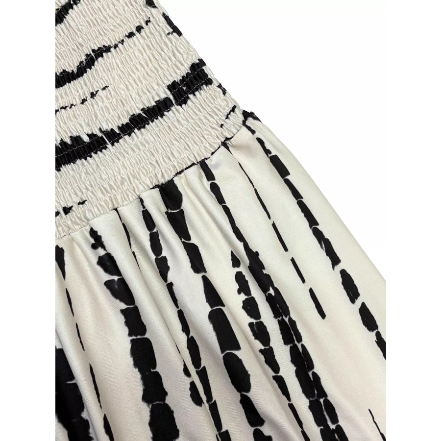 Smocked Asymmetrical Hem Skirt Apparel and Accessories