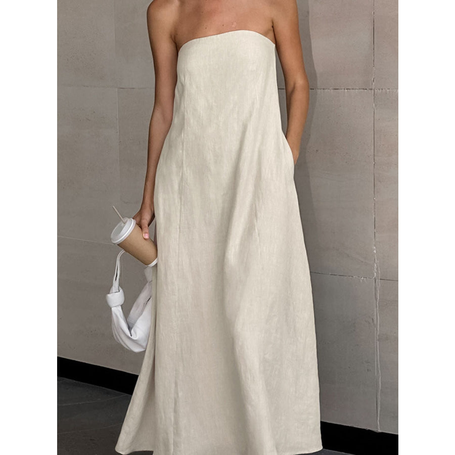 Smocked Back Tube Dress Apparel and Accessories