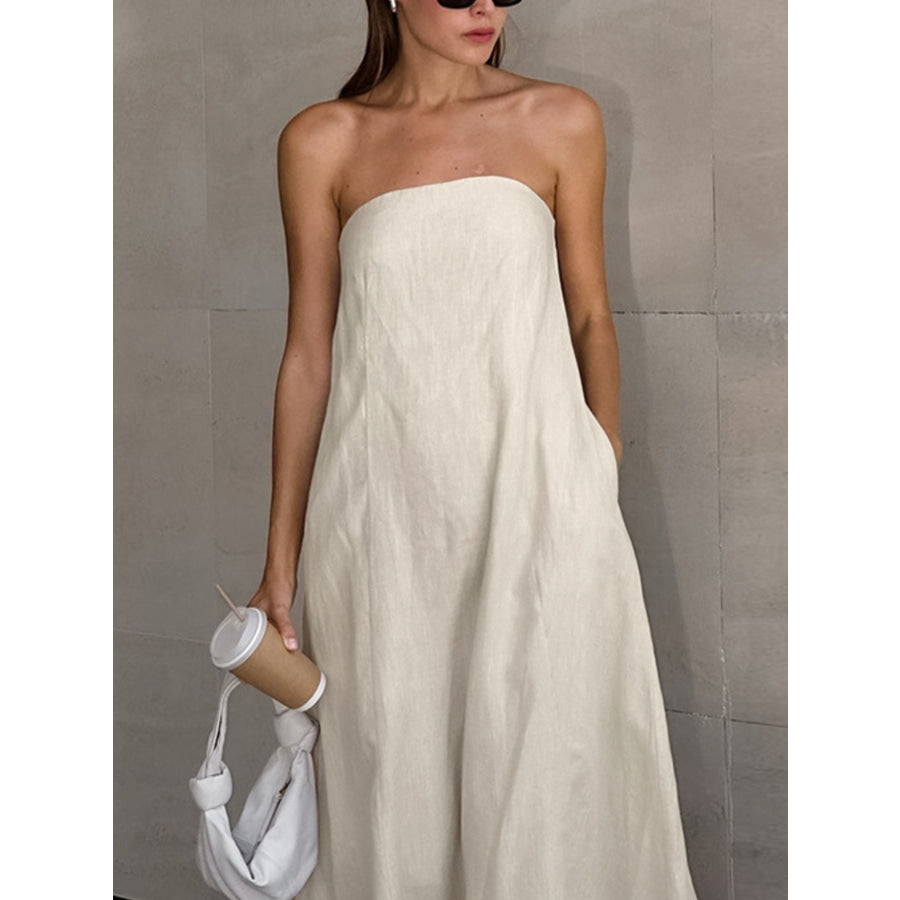 Smocked Back Tube Dress Apparel and Accessories