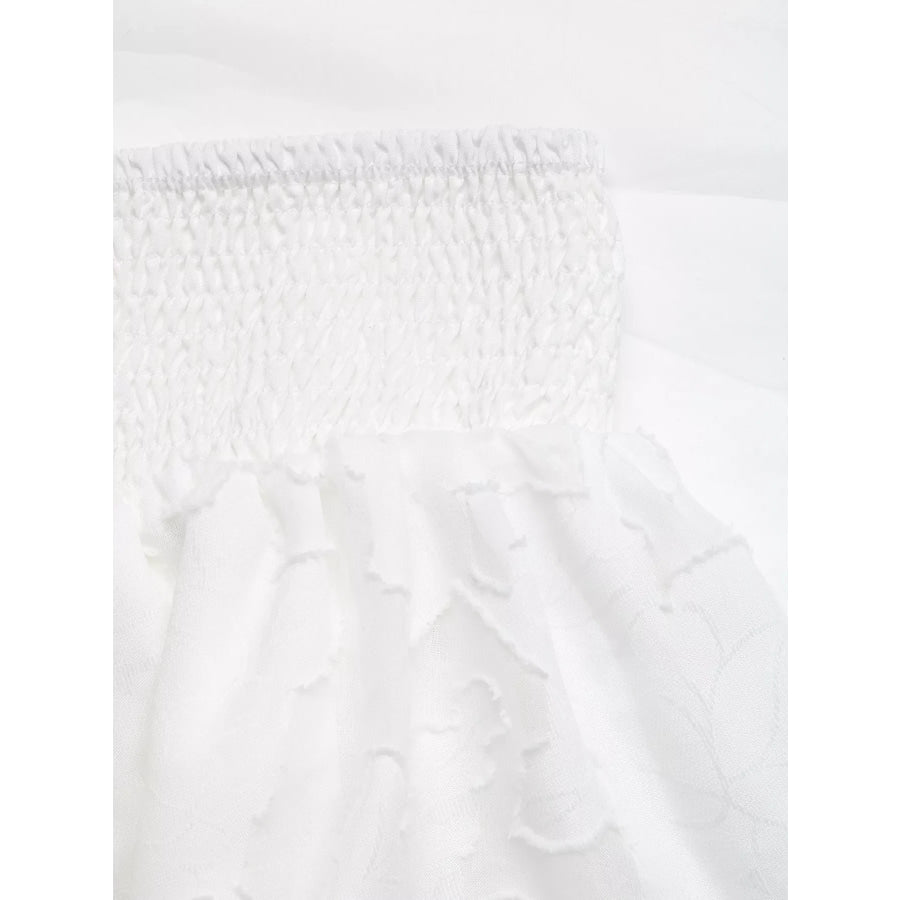 Smocked Crop Top & Ruffle Mini Skirt Set Apparel and Accessories