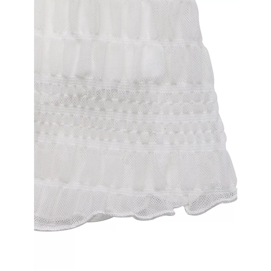 Smocked Deep V-Neck Sleeveless Dress Apparel and Accessories