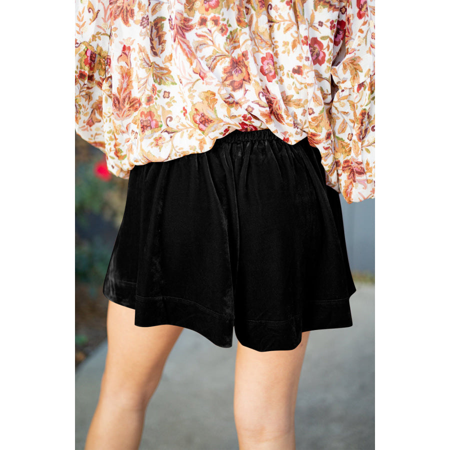 Smocked High Waist Shorts Apparel and Accessories