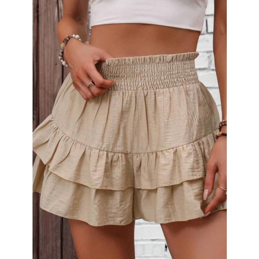 Smocked Layered Shorts Apparel and Accessories