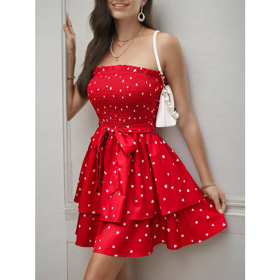 Smocked Layered Tube Mini Dress Apparel and Accessories