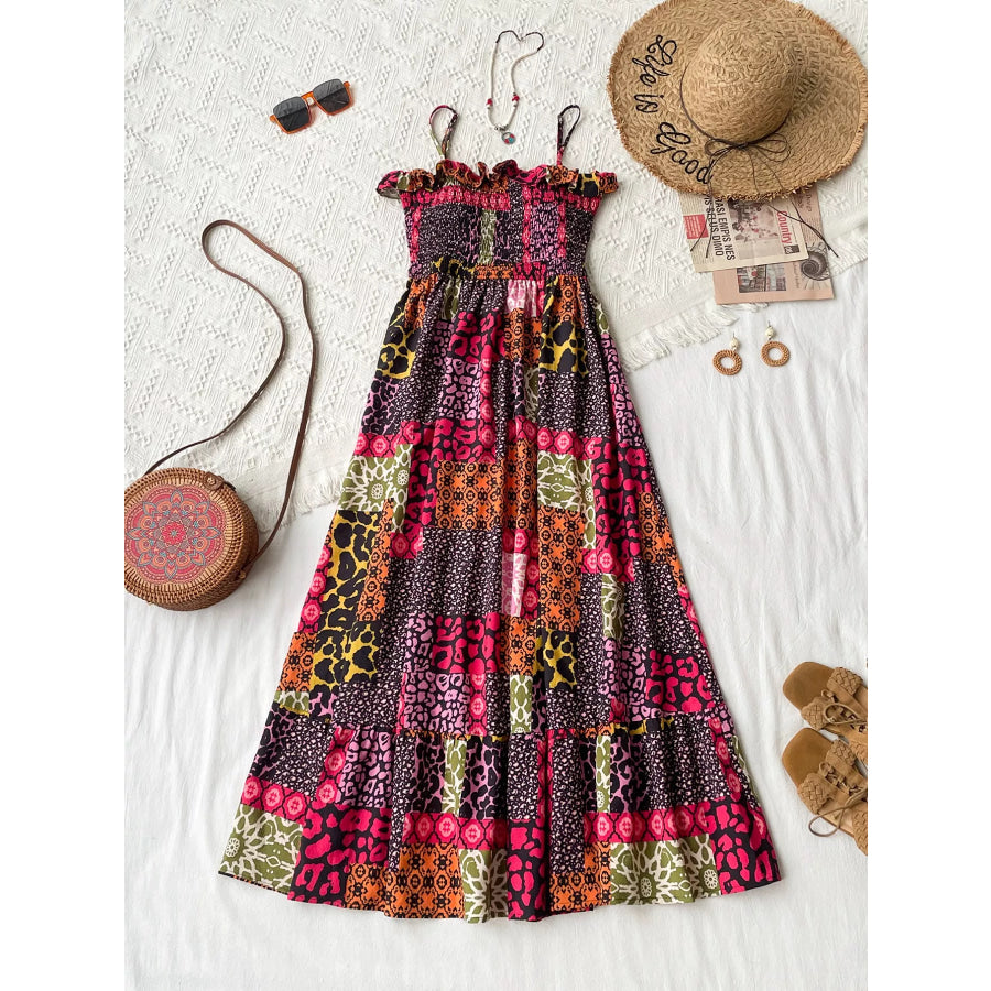 Smocked Leopard Cami Dress Apparel and Accessories