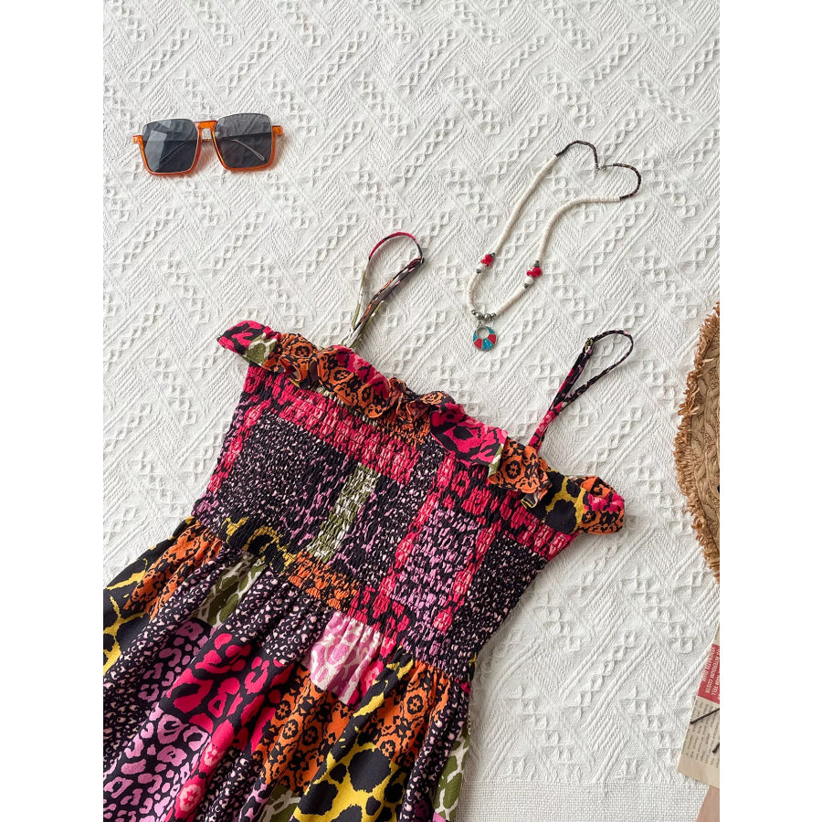 Smocked Leopard Cami Dress Apparel and Accessories