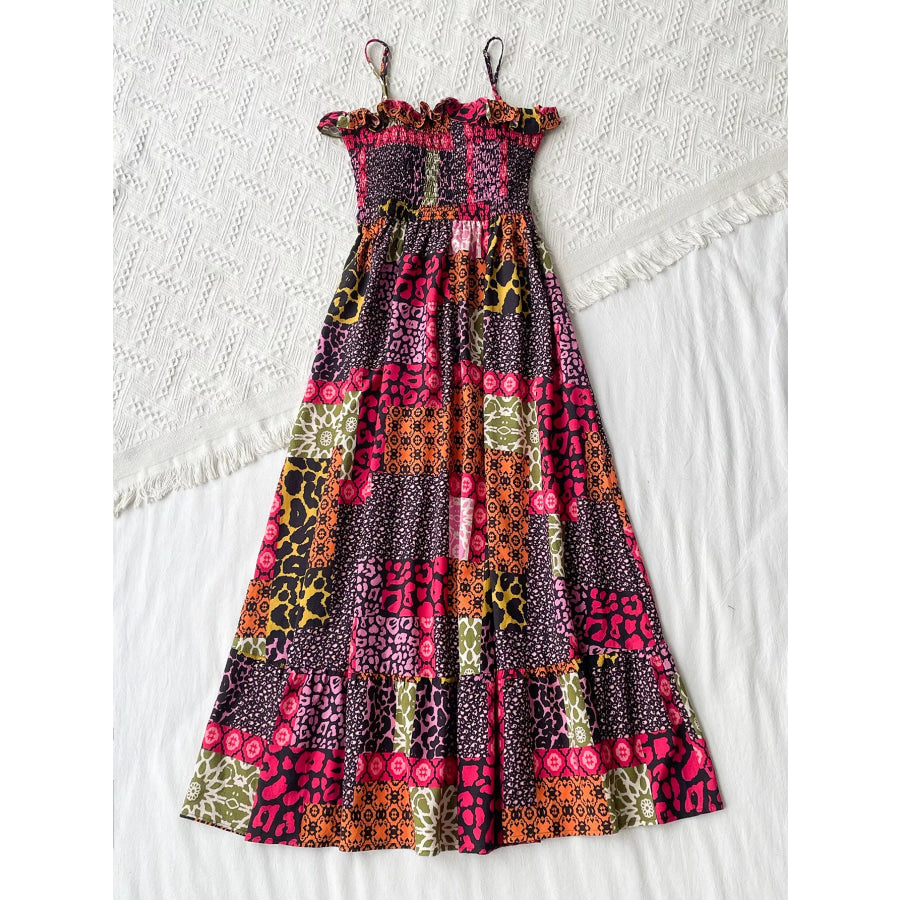 Smocked Leopard Cami Dress Apparel and Accessories